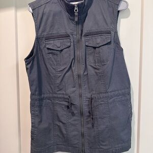 Gray Sleeveless Utility Vest